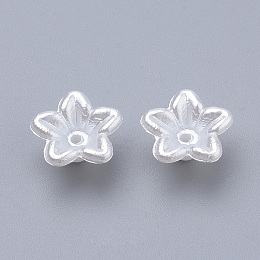 Honeyhandy ABS Plastic Imitation Pearl Beads, Flower, White, 10x10.5x5mm, Hole: 1mm, about 1000pcs/bag