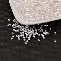 Honeyhandy Imitation Pearl Acrylic Beads, No Hole, Round, White, 3mm, about 10000pcs/bag