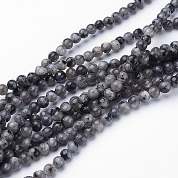 ARRICRAFT Natural Labradorite Beads Strand, Round, about 4mm, Hole: 0.8mm, about 91pcs/strand, 15.5 inches