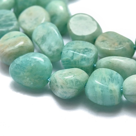 Arricraft Natural Amazonite Beads Strands, Tumbled Stone, Nuggets, 10~11x7~8x5~6mm, Hole: 0.8mm, about 37pcs/Strand, 15.75 inches(40cm)
