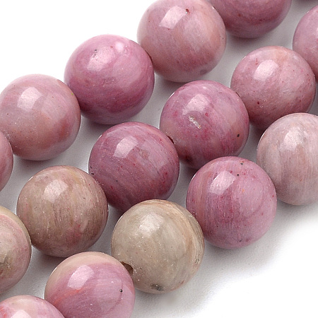 ARRICRAFT Natural Rhodonite Beads Strands, Round, 6mm, Hole: 1mm, about 62pcs/strand, 15.7 inches