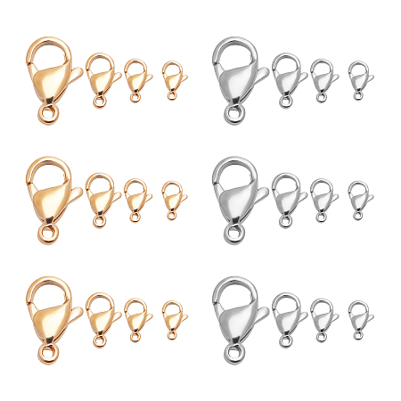 UNICRAFTALE 304 Stainless Steel Lobster Claw Clasps, Golden & Stainless Steel Color, 80pcs/box