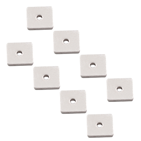 Unicraftale 304 Stainless Steel Spacer Beads, Square, Stainless Steel Color, 8x8x1mm, Hole: 0.5mm; 200pcs