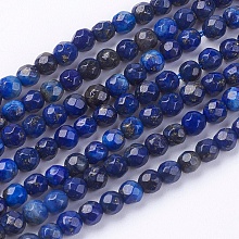 Arricraft Natural Lapis Lazuli Beads Strands, Faceted, Round, 3mm, Hole: 0.8mm, about 120~130pcs/strand, 15.7 inches