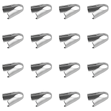 Unicraftale 304 Stainless Steel Cord Ends, End Caps, Column, Stainless Steel Color, 8x6.5x3.5mm, Hole: 3x3.5mm; 120pcs/box