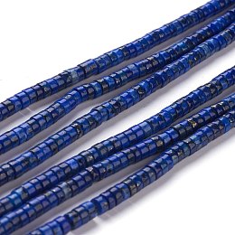 Arricraft Dyed Natural Lapis Lazuli Beads Strands, Heishi Beads, Flat Round/Disc, 4~4.5x2.5mm, Hole: 0.7mm, about 167pcs/strand, 15.43 inches(39.2cm)