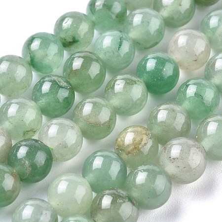 ARRICRAFT Natural Green Aventurine Beads Strands, Round, 8~8.5mm, Hole: 1mm, about 47pcs/strand, 15.5 inches