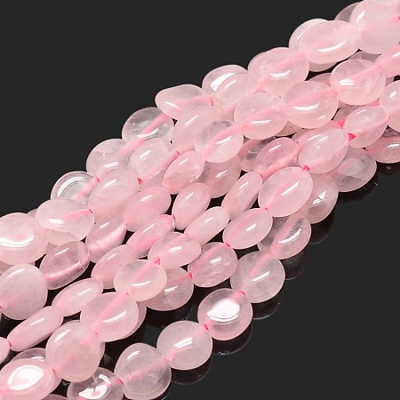 Arricraft Natural Rose Quartz Nuggets Beads Strands, 5~10x6~7x3~7mm, hole: 1mm, about 14.9 inches~15.7 inches