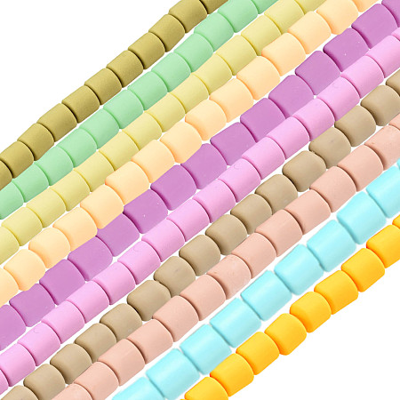 SUNNYCLUE 610Pcs 10 Strands Vinyl Heishi Beads Cylinder Polymer Clay Bead Handmade Polymer Clay Spacer Bead 6.5x6mm for Necklace Bracelet Earrings Jewelry Making, Fixed Color