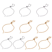 Unicraftale Adjustable 304 Stainless Steel Slider Bracelets Making, Golden & Stainless Steel Color, 9-1/2 inches(24cm), Single Chain: 12cm; 2colors, 5pcs/color, 10pcs/box