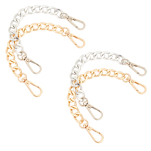 Bag Strap Chains, with Aluminum Curb Link Chains and Alloy Swivel Clasps, Mixed Color, 20~21.8cm; 1.15mm; 4strands/box