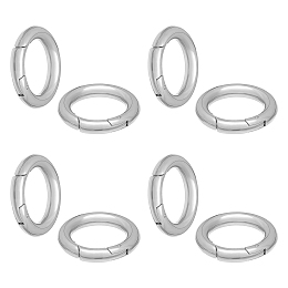 Unicraftale Ring Smooth 304 Stainless Steel Spring Gate Rings, O Rings, Snap Clasps, Stainless Steel Color, 9 Gauge, 17x3mm; 4pcs/box