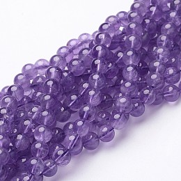 Arricraft 15~16 inches Round Gemstone Strand, Amethyst, 6mm in diameter, hole: about 0.8mm