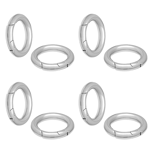 Beebeecraft UNICRAFTALE 1Pc 304 Stainless Steel Spring Gate Rings O Rings  for Jewelry Making Handmaking Crafts DIY,Stainless Steel Color