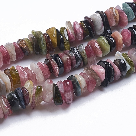 ARRICRAFT Natural Tourmaline Beads Strands, Chip, 11~17x9~11x2~4mm, Hole: 0.9mm, about 124pcs/strand, 15.75 inches(40cm)