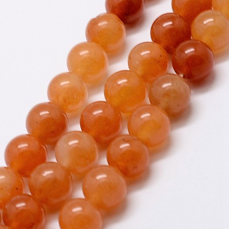 ARRICRAFT Natural Red Aventurine Bead Strands, Round, 6mm, Hole: 1mm, about 61pcs/strand, 15 inches