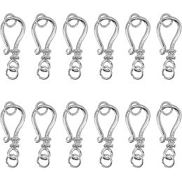 ARRICRAFT Brass S-Hook Clasps, Platinum, 20x9mm, Hole: 3mm; 20pcs/box