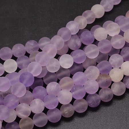 ARRICRAFT Frosted Natural Ametrine Round Bead Strands, 8mm, Hole: 1mm, about 47pcs/strand, 15 inches