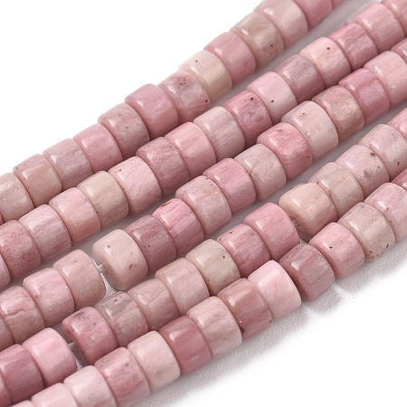 ARRICRAFT Natural Rhodonite Beads Strands, Flat Round, 4x2mm, Hole: 0.7mm, about 154pcs/strand, 15.43 inches(39.2cm)
