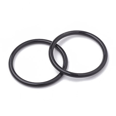 Honeyhandy Opaque Acrylic Linking Rings, Black, 45x3.5mm, inner diameter:38mm