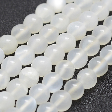 ARRICRAFT Natural Moonstone Beads Strands, Round, 6mm, Hole: 1mm, about 66pcs/strand, 15.5 inches(39.5cm)