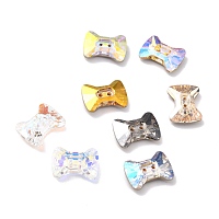 Arricraft 2-Hole Glass Rhinestone Buttons, Faceted, Bowknot, Mixed Color, 12.5x17x5mm, Hole: 1.2mm