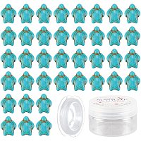 SUNNYCLUE 1 Box 100Pcs Turtle Turquoise Beads Carved Loose Spacer Bead Charms Stretch Bracelets Making Kits with 10m Beading Elastic Thread for Necklace Bracelet Earring DIY Jewelry Making
