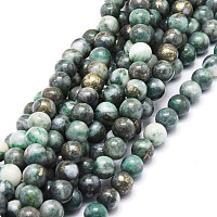 Natural Dioptase Round Beads Strands, 6~6.5mm, Hole: 0.8mm, about 63pcs/strand, 15.47 inch(39.3cm)