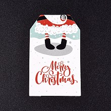 Honeyhandy Paper Gift Tags, Hange Tags, For Arts and Crafts, For Christmas, with Father Christmas Pattern, Colorful, 50x30x0.3mm, Hole: 5mm