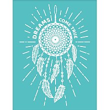 OLYCRAFT 2PCS Self-Adhesive Silk Screen Printing Stencil Reusable Pattern Stencils Dreamcatcher for Painting on Wood Fabric T-Shirt Wall and Home Decorations-7.6X 5.5Inch