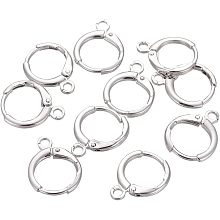 PandaHall Elite 30 Pairs Huggie Hoop Earring Findings Platinum Plated Leverback Earring Hooks with Loop French Hook Ear Wire Huggie Earrings with Loop for DIY Earrings Keychain Craft Jewelry Making