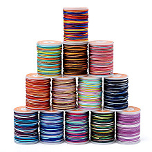 Honeyhandy Segment Dyed Polyester Thread, Braided Cord, Mixed Color, 0.8mm, about 10.93 yards(10m)/roll