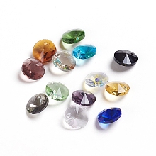 Honeyhandy Glass Charms, Faceted, Cone, Mixed Color, 8x4mm, Hole: 1~1.2mm