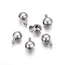 Honeyhandy 304 Stainless Steel Bell Charms, Stainless Steel Color, 9x5.5x6mm, Hole: 1.8mm