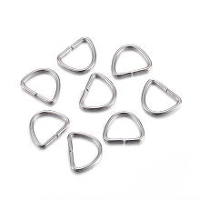 Honeyhandy 304 Stainless Steel D Rings, Buckle Clasps, For Webbing, Strapping Bags, Garment Accessories, Stainless Steel Color, 7.5x9.5x1mm, Inner Size: 5.5x7.5mm