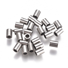 Honeyhandy 304 Stainless Steel Tube Beads, Stainless Steel Color, 4x3mm, Hole: 2mm