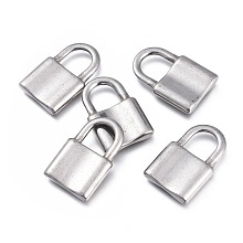 Honeyhandy 304 Stainless Steel Pendants, Padlock, Stainless Steel Color, 31x20x4.5mm, Hole: 10x11mm