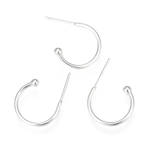 Honeyhandy 304 Stainless Steel Earring Hooks, Silver, 17x22x1.5mm, Pin: 1mm