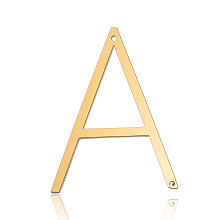 Honeyhandy 201 Stainless Steel Links connectors, Letter, Golden, Letter.A, 37x28x1mm, Hole: 1mm