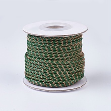 Honeyhandy Braided Leather Cords, Round, Dark Green, 3mm, about 10yards/roll