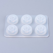 Honeyhandy Silicone Bead Molds, Resin Casting Molds, For UV Resin, Epoxy Resin Jewelry Making, Round, White, 7.6x5.1x1cm, Hole: 6.5mm, Inner Size: 14mm, Inner Size: 14mm