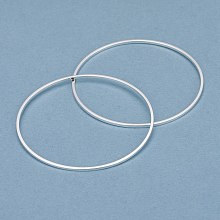 Honeyhandy Brass Linking Rings, Long-Lasting Plated, Round Ring, 925 Sterling Silver Plated, 40x1mm, Inner Diameter: 38mm