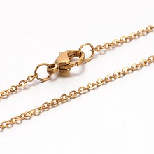 Honeyhandy 304 Stainless Steel Cable Chain Necklaces, with Lobster Claw Clasps, Golden, 16 inch(40.6cm)