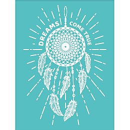 OLYCRAFT 2PCS Self-Adhesive Silk Screen Printing Stencil Reusable Pattern Stencils Dreamcatcher for Painting on Wood Fabric T-Shirt Wall and Home Decorations-7.6X 5.5Inch