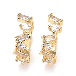 Honeyhandy Cubic Zirconia Star Cuff Earrings, Real 18K Gold Plated Brass Jewelry for Non Piercing, Lead Free & Cadmium Free, Clear, 16x13x5mm, Inner Diameter: 9mm