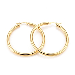 Honeyhandy 304 Stainless Steel Hoop Earrings, Hypoallergenic Earrings, Ring Shape, Golden, 6 Gauge, 57x54.5x4mm, Pin: 0.8mm