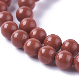 Honeyhandy Natural Red Jasper Beads Strands, Round, Grade A, Red, 6mm, Hole: 1mm, about 65pcs/strand, 15.5 inch