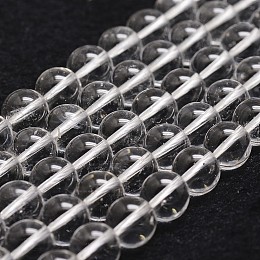 Honeyhandy Natural Quartz Crystal Bead Strands, Round, Grade A, Clear, 6mm, Hole: 1mm, about 61pcs/strand, 14.9 inch~15.1 inch