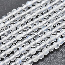 Honeyhandy Natural Rainbow Moonstone Beads Strands, Round, 3mm, Hole: 0.5mm, about 130pcs/Strand, 15.35 inch(39cm)