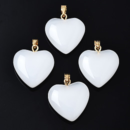 Honeyhandy Spray Painted Glass Pendants, with Golden Plated Iron Bails, Imitation Jade, Heart, Mint Cream, 22x20.5x7mm, Hole: 6x2mm